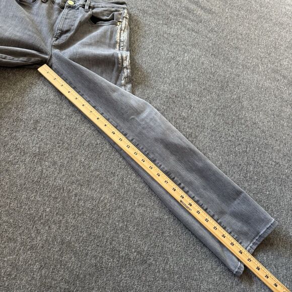 Frame Le High Straight Field Foil Tux Gray Womens Ankle Jeans Sz 27 Cotton Blend - Picture 14 of 14